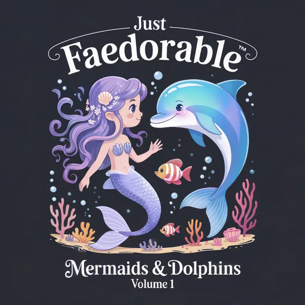 Cover of Faedorables Heavenly Flowers: Mermaids & Dolphins